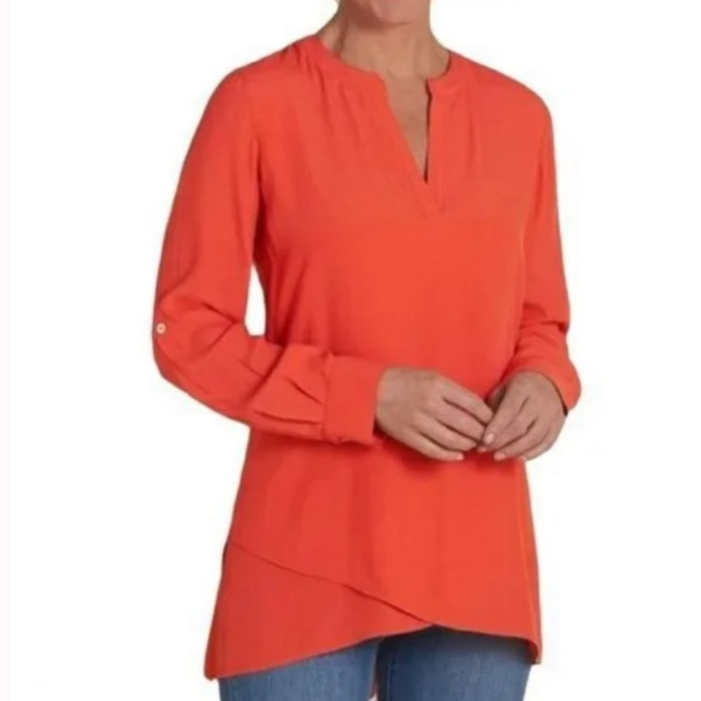 Soft Surroundings long sleeve top asymmetrical bottom tunic